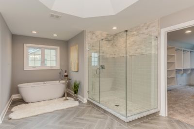 Glass Enclosure with Frosted Panels